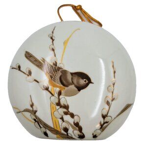 Chickadee Vintage Otagiri Potpourri Holder Bird Pussywillow Gibson Greeting Card